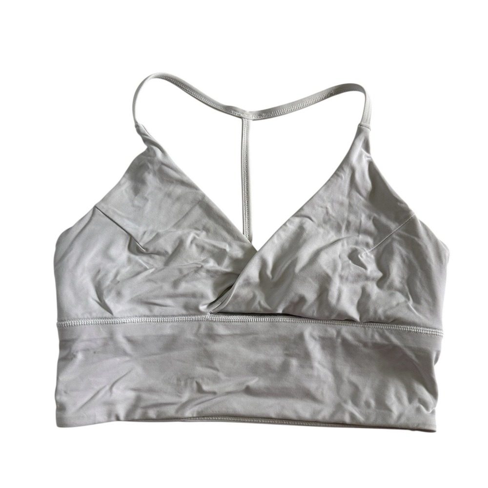 Lululemon Twist Off-White Longline Peekaboo Sports Bra Thin Y-Back Strap No Size